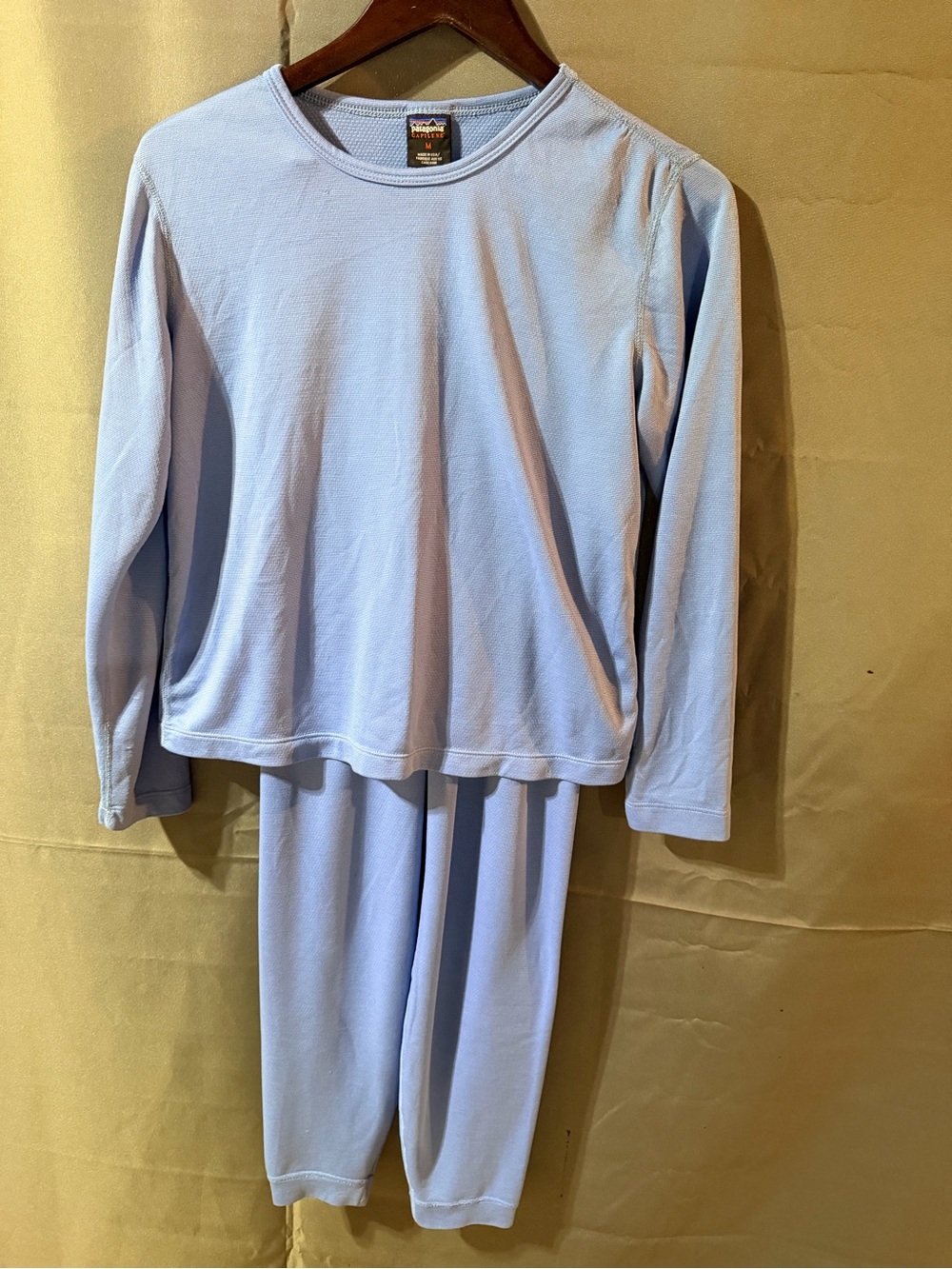 Patagonia Light Blue Long Sleeve Top and bottoms two piece set- Women's